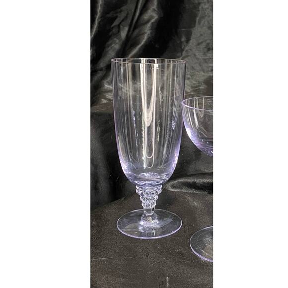 Vintage Iced Tea Stem 1962 Tiffin-Franciscan Twilight Blue OPTIC  For 1 Glass - Picture 1 of 10
